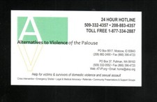 Aternatives to Violence of the Palouse--Business Card--Moscow, ID/Pullman, Wa picture