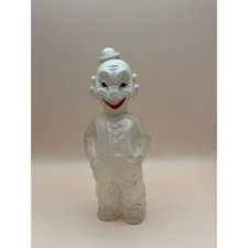 Vintage Plastic Clown Bubble Bath Bottle Figural Clown with Bowler Hat picture