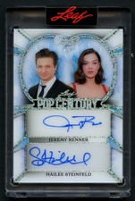 Jeremy Renner Hailee Steinfeld signed auto 2026 Leaf Pop Century Pearl Card 4/5 picture