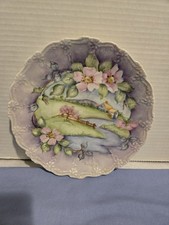 Porcelain Hand Painted Country Scenic plate.  Beautiful colors. Signed artist picture