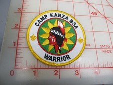 Kanza Council collectible Camp Kanza WARRIOR yellow border cb patch (yV) picture