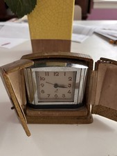 Vintage French Art Deco Jaz Travel Clock in case picture