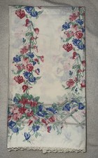 Vintage Laura Ashley Sweet Pea Queen Flat Sheet Unused picture