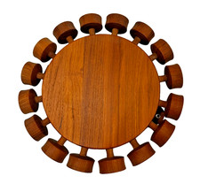 Rare DIGSMED Danish Teak 16 Spice Rack Wheel Glass Jars Mid Century Modern  picture