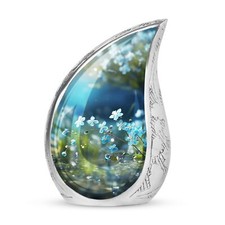 Forget Me Not Flower Miniature Urn For Ashes - Small Urn For Human Ashes picture