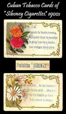 Lot 2 Vintage c.1915 Cuban Tobacco Cards by SIBONEY Cigarettes; Romantic Theme picture