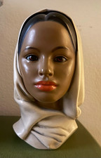 Marwal Chalkware Bust of a woman in an Eastern headscarf. picture