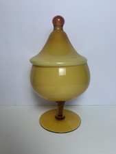 MCM Empoli Italian Art Glass Apothecary Or Candy Jar, Circus Tent Style picture