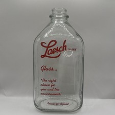Laesch Dairy Milk Bottle Bloomington, Illinois Vintage picture