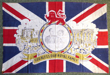 Vintage Royal Family Union Jack Flag - Young Queen Elizabeth & Family - British picture
