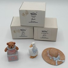 VTG 1986 Korean Miniatures Lot Of 3 The Haven Shawn McMillion Hat Bear Duck picture