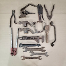 (14) Antique VTG Tool Lot Assorted Wrenches Pliers Hammers Farm Misc Old Tools  picture