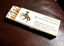 Restaurant Du Cheval Blanc, Geneva Switzerland, Full Unstruck Matchbox picture