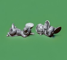 Vtg Studio Pair Sleeping/Relaxing Mice Figurines -Ceramic Gray Figures Signed picture