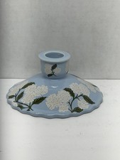 Rifle Paper Co Hydrangea Blue Ceramic Candle Holder Candlestick Floral Decor picture