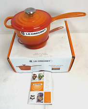 Le Creuset 1.75 Qt. Saucepan Flame SS Knob Enameled Cast-iron -FREE SHIPPING picture