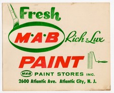 Vintage 1950s MAB Rich-Lux Paint Sign Atlantic City New Jersey Hardware Store Ad picture