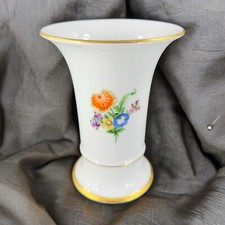 1975 Hochst German Vase Multicolor Flowers with Gold Trim Germany Porcelain Vtg picture