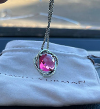 David Yurman Infinity Pendant Necklace With Pink Tourmaline 14mm With 18 Chain picture