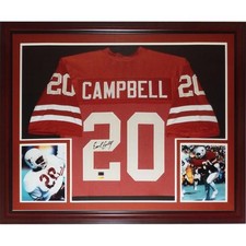 Earl Campbell Autographed Texas Longhorns (Orange #20) Deluxe Framed Jersey - Tr picture