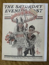 OLD SATURDAY EVENING POST JUNE 11, 1921 LEYENDECKER Children Wedding COVER ONLY picture