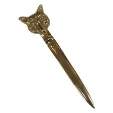 Vintage Style Heavy Solid Brass Fox letter Opener Desk Office  6 1/4'' picture