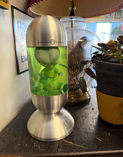 Xemu Xeno Alien Novelty Table Lamp Green Light Brushed Silver Metal Glass picture