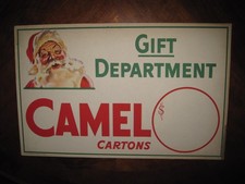 Vintage Antique 1947 RJ Reynolds Camel Cigarettes Christmas Santa Store Sign picture
