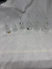Set Of 6 Beautiful Crystal Bells, Excellent Condition picture