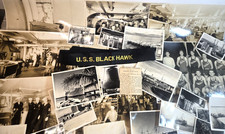 LOT 0f 27 pcs 1939 USS Black Hawk Memorabilia Photos Cap Tally Navy Ship picture