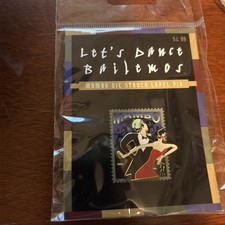 USPS Let's Dance Bailemos Mambo Struck Lapel Pin 37 Cents Stamp picture