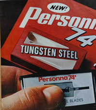 * VTG 2-pg Ad Personna 74 Tungsten Steel Razor Blade Longest Lasting Edge picture