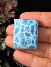 17G AAAA LARIMAR CABOCHON BLUE DOMINICAN LARIMAR STONE RARE MINERAL SPECIMEN picture