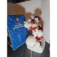 Disney Santa's Best Goofy Throwing Snowball Mickey Animated Christmas Works Rare picture
