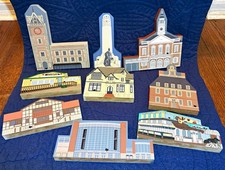 The Cat’s Meow Hand-Painted Wood Architectural Building Silhouette Cutouts Lot picture
