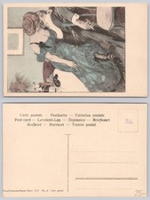 Simplicissimus Art Nouveau Kiss Couple Illustration Postcard Vintage German picture