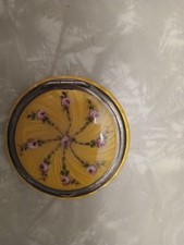 Vintage Art Deco Guilloche Enamel Compact Floral picture