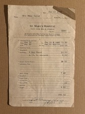 St. Mary's Hospital Bill West Palm Beach FL Jan 31 1946 Mrs Edna Child picture