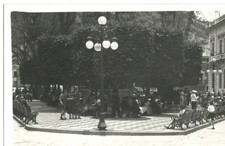 Vintage RPPC Public Plaza Street Scene People City Life Postcard TARJETA POSTAL picture