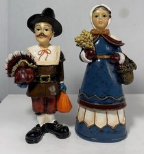 K'S COLLECTION PILGRIM Man & Woman THANKSGIVING Figurines picture