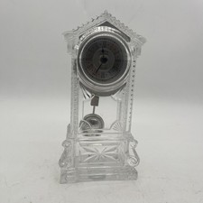 VTG Shannon Quartz Crystal Mantel Clock Clear Lucite Acrylic Pendulum - Working picture