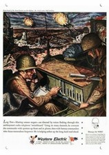 1945 WESTERN ELECTRIC REPLICA METAL SIGN - RADIO TELEPHONE OPERATOR BATTLEFIELD picture