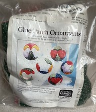 Glue Patch Ornaments No Sew Christmas Calico Fabric Patchwork Star Dove Heart picture