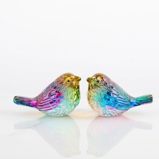2PCS Crystal Bird Figurine - Handmade Blown Glass Birds Animals Figurines Crysta picture