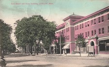 Ludlow, Massachusetts Postcard East Street and Bank Building PM  1908       P11 picture