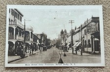 1920’s Mt Holly NJ Postcard Main St from Fountain Burlington County South Jersey picture