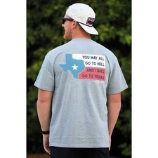 Burlebo Go To Hell, I’ll Go To Texas Tee Men’s Heather Gray XL picture