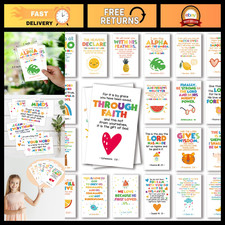 60 Mini Scripture Prayer Cards - Bible Verses for Kids, Inspirational Religious picture