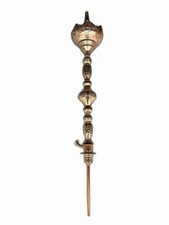 37” Khalil Mamoon Hookah Stem Only Gold Brass Ornate Tray Egyptian Handmade NEW picture