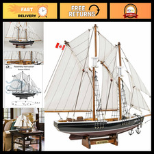 Wooden Sailboat Model Ship Bluenose 1/110 Scale Replica - Nautical Decor, Gift picture